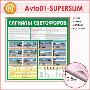 Стенд «Сигналы светофоров» (AV-01-SUPERSLIM)